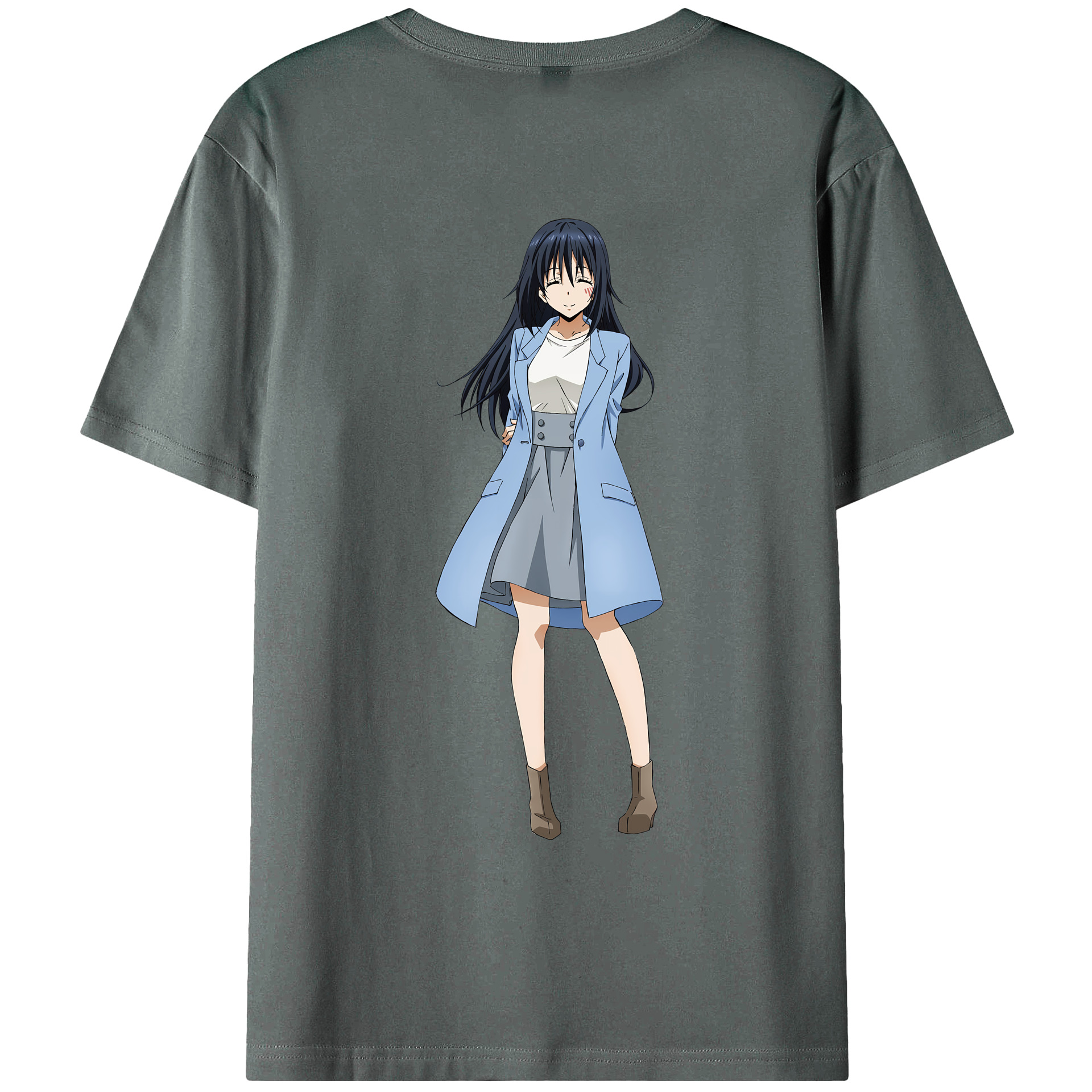 （画像用） 転スラ Regarding Reincarnated to Slime 綿100％ メンズ半袖Tシャツ（バックプリント） 通気性